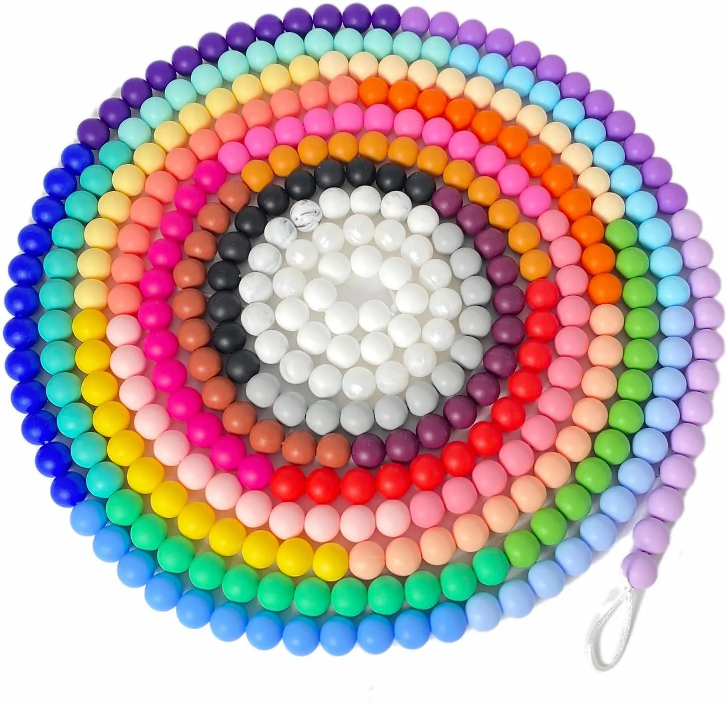 300Pcs Silicone Beads, 12Mm round Silicone Beads Bulk for Keychain Making Kit 30 Colors Rubber Beads Silicone Focal Beads Loose Beads for Necklace Bracelet Lanyard Making