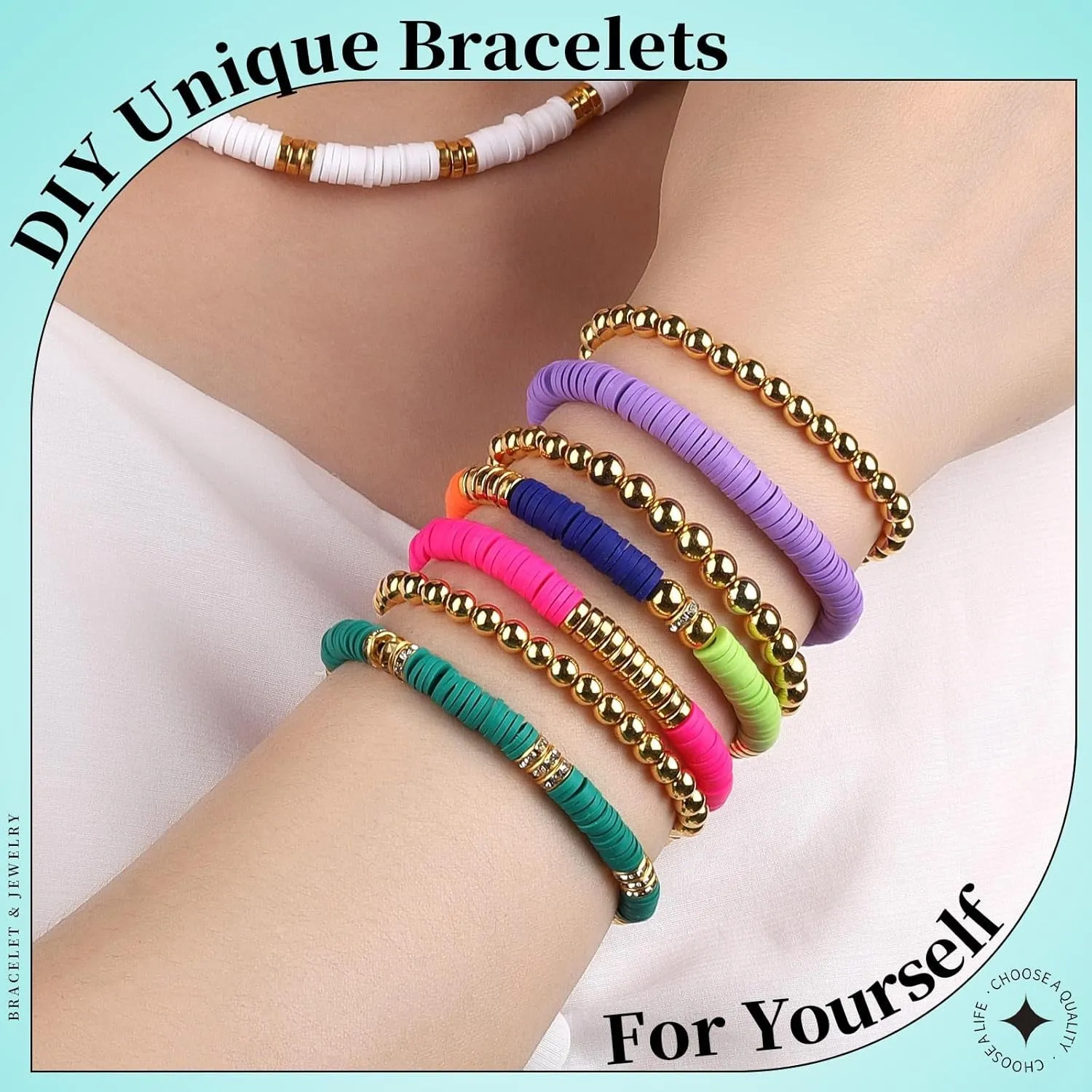 3524Pcs Clay Beads Bracelet Kit, 16 Colors Clay Beads Bracelet Making Kit, Friendship Bracelets Bead Bracelet Kit, Clay Beads for Bracelets, Clay Bead Set, Polymer Clay Beads Flat Beads Kit