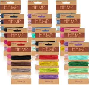48 Colors Thread Cord for Jewelry Making, Multi-Color Flax String Cord, Natural Twine Cord Rope String for Handmade Bracelets Keychains Craft Making Accessories, 1 Mm, 240 Yards in Total (Colorful)