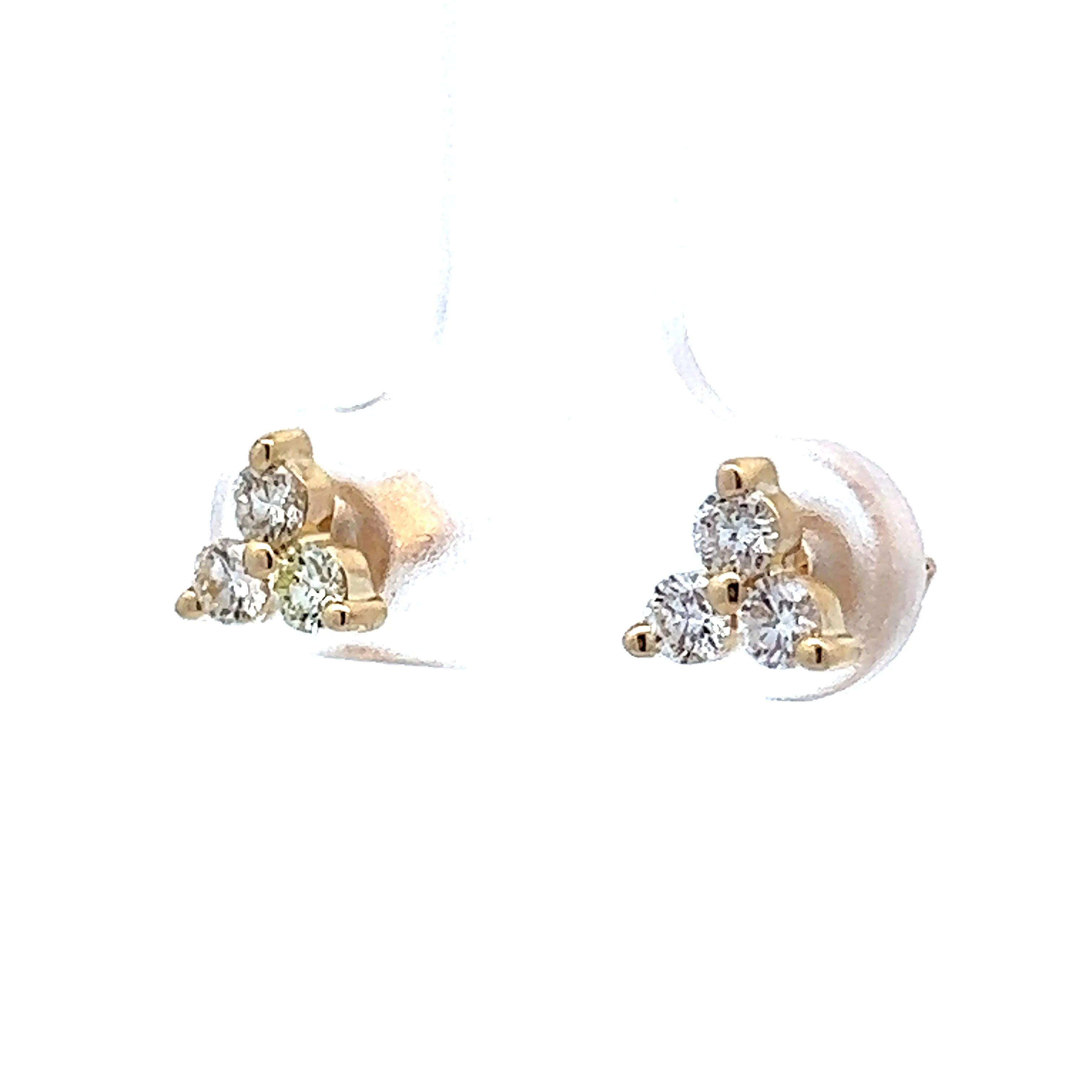 .50 Triangular Diamond Stud Earrings in 14k Yellow Gold