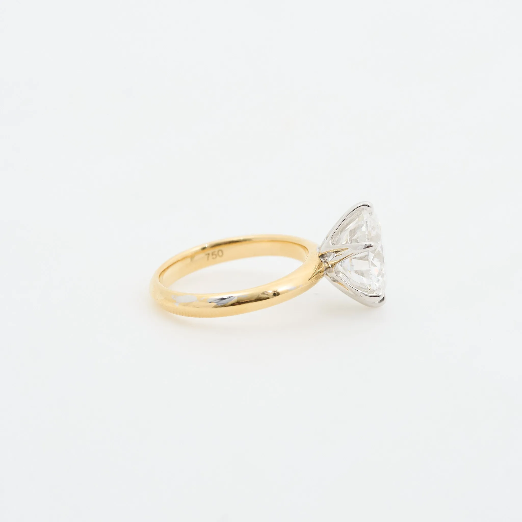 5ct Round Brilliant Cut Lab Diamond 18ct Yellow Gold Ring Custom Made by MV & Co