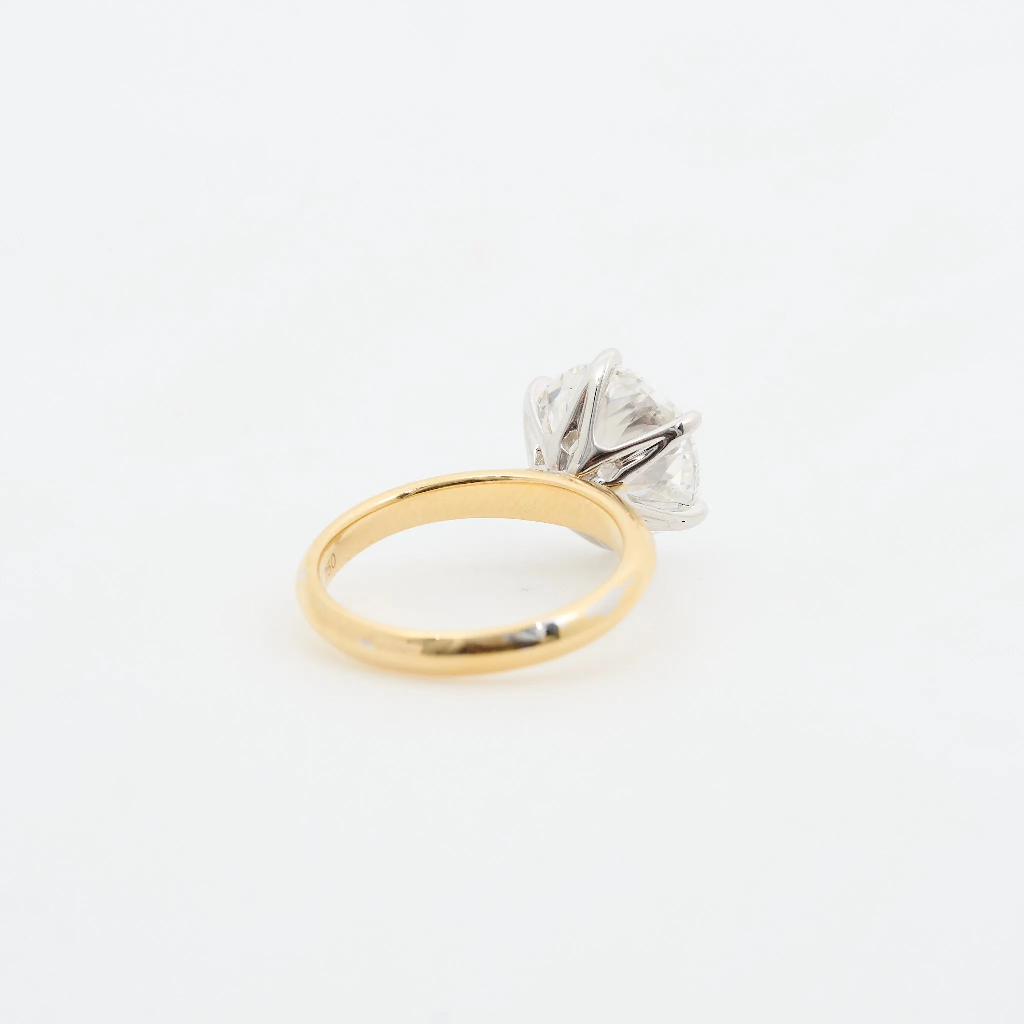 5ct Round Brilliant Cut Lab Diamond 18ct Yellow Gold Ring Custom Made by MV & Co