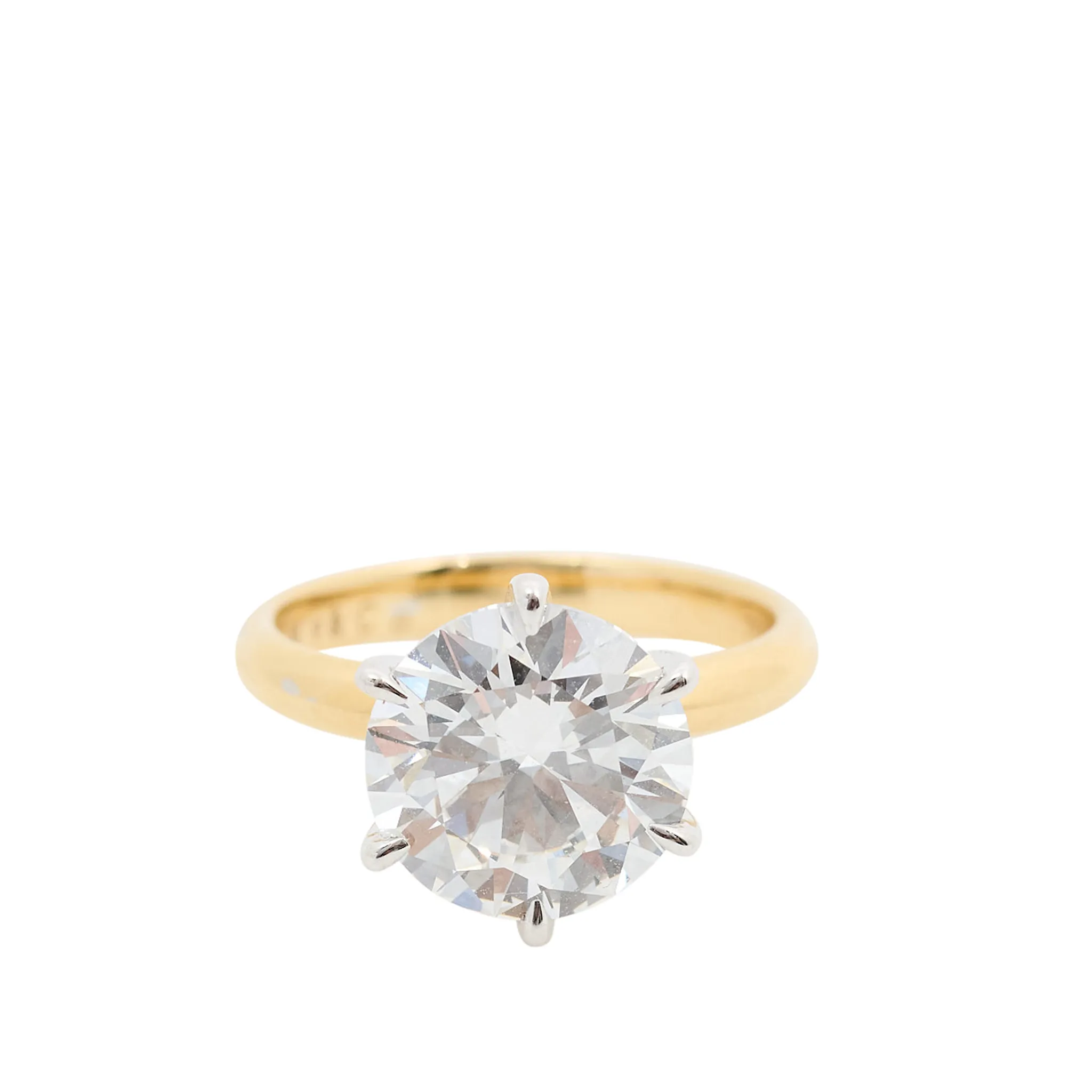 5ct Round Brilliant Cut Lab Diamond 18ct Yellow Gold Ring Custom Made by MV & Co