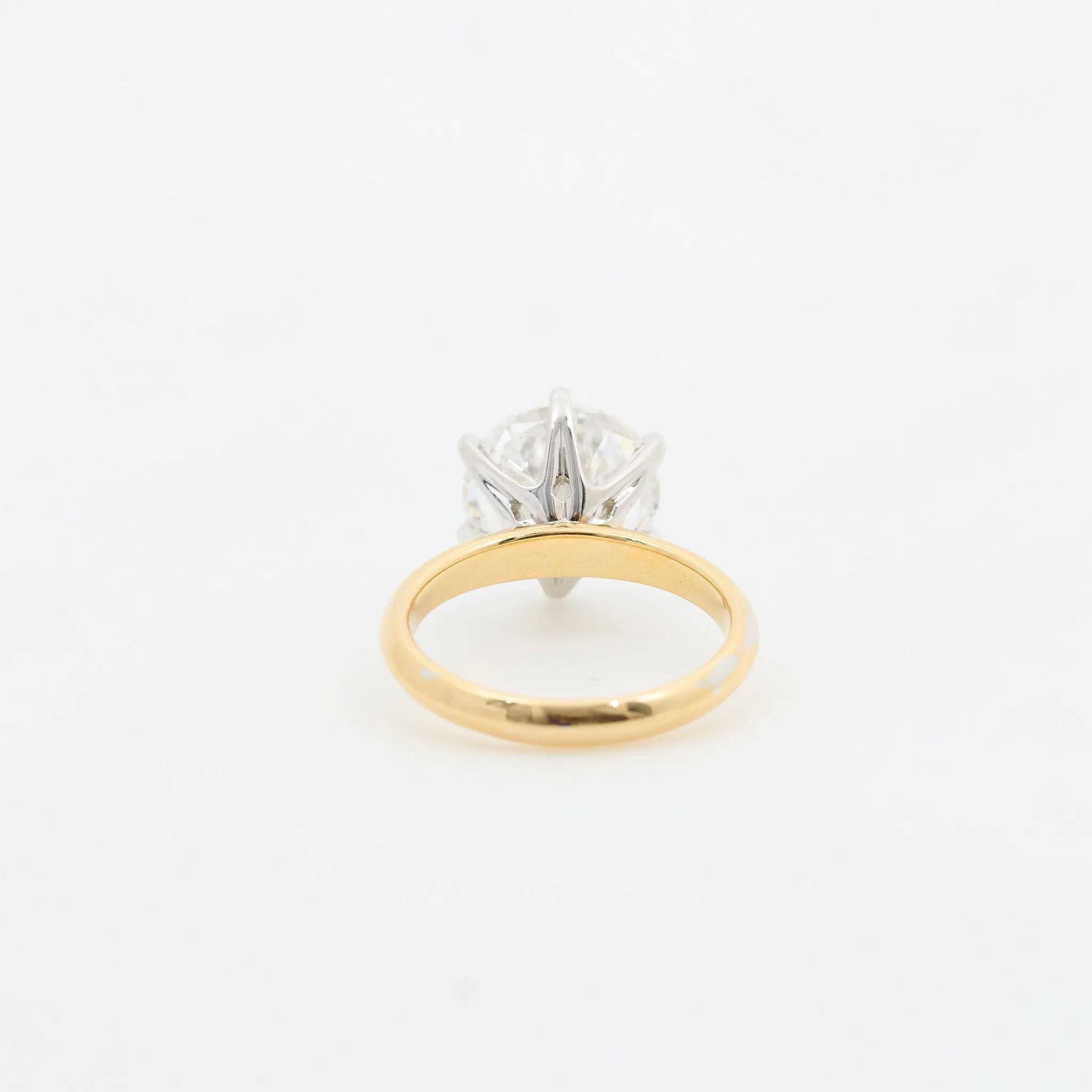 5ct Round Brilliant Cut Lab Diamond 18ct Yellow Gold Ring Custom Made by MV & Co