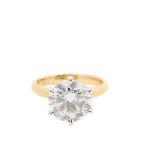 5ct Round Brilliant Cut Lab Diamond 18ct Yellow Gold Ring Custom Made by MV & Co