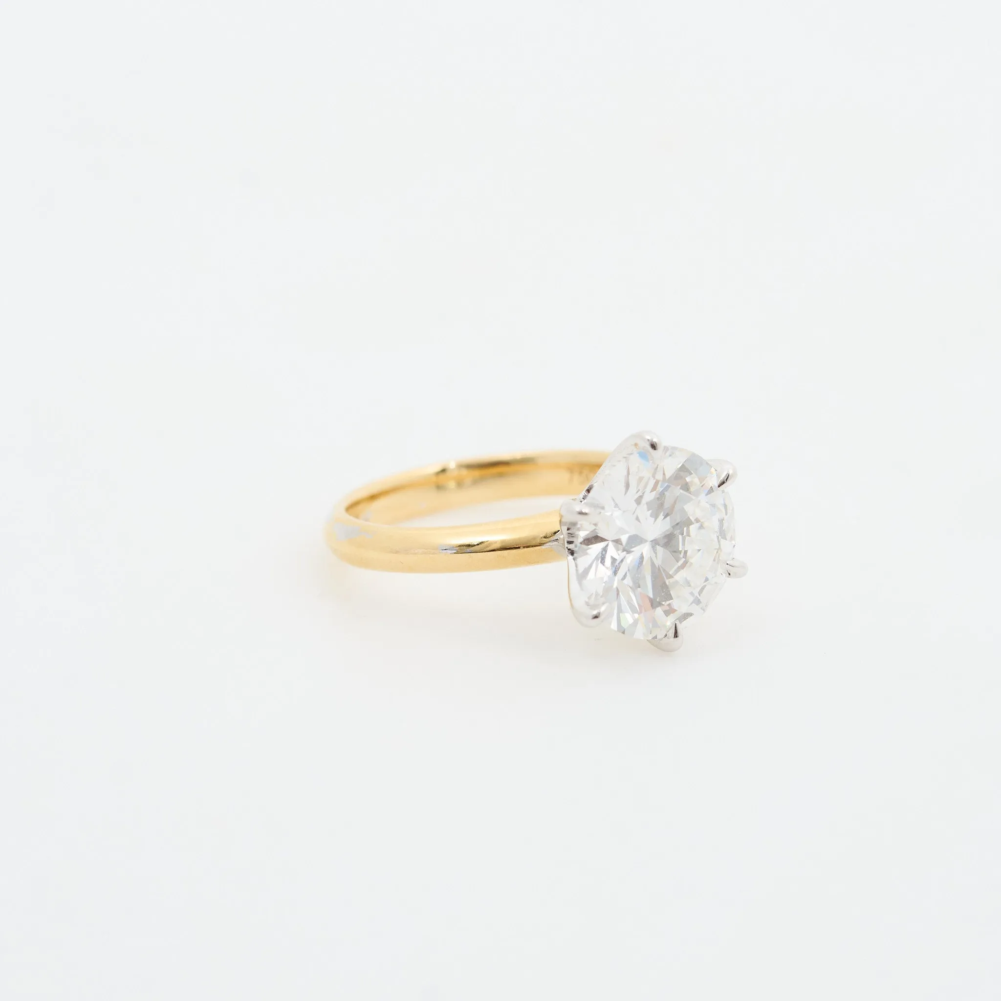 5ct Round Brilliant Cut Lab Diamond 18ct Yellow Gold Ring Custom Made by MV & Co