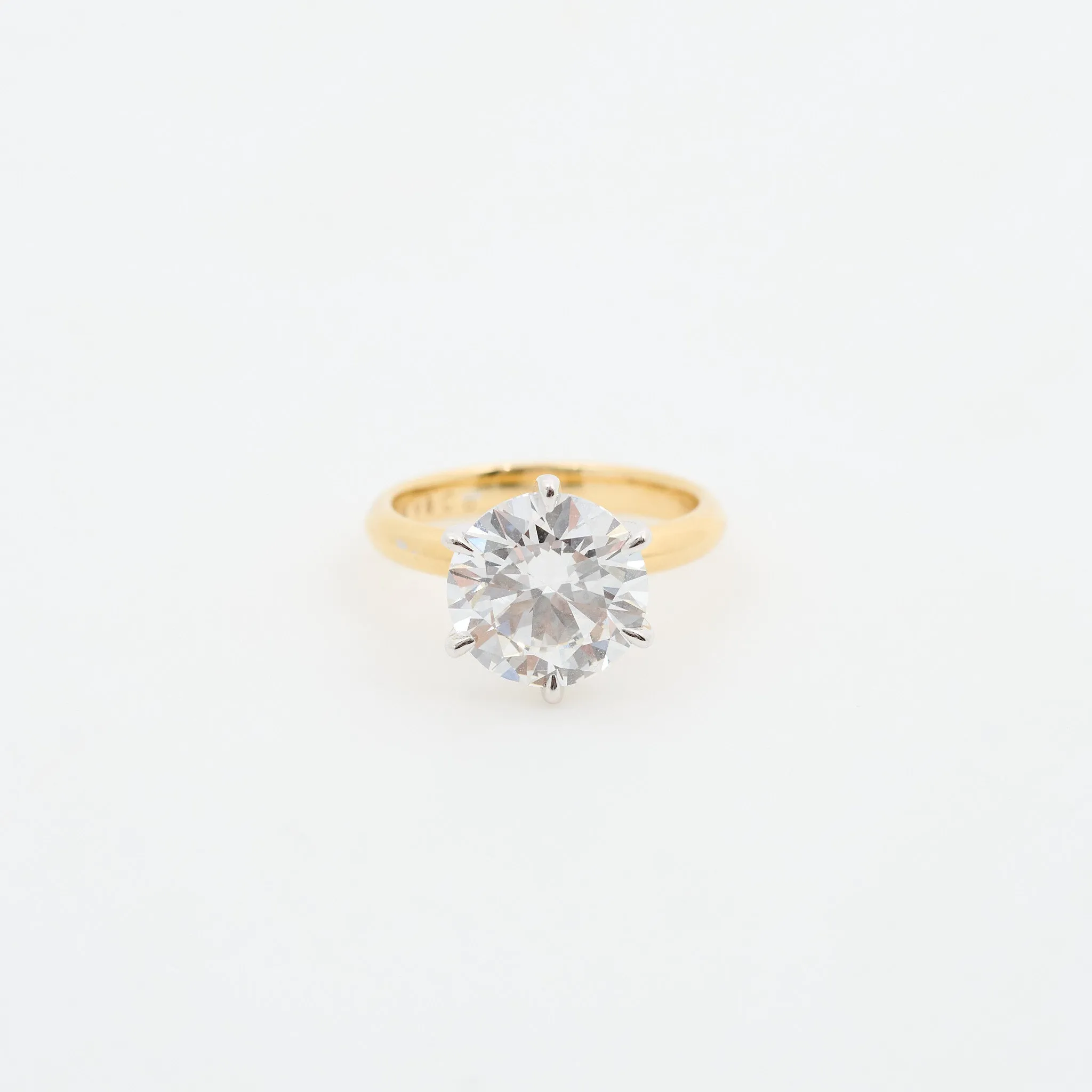 5ct Round Brilliant Cut Lab Diamond 18ct Yellow Gold Ring Custom Made by MV & Co