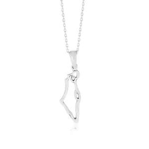 925 Sterling Silver Map Of Israel Pendant