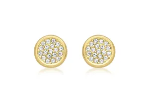 9ct Yellow Gold Cubic Zirconia Disc Studs