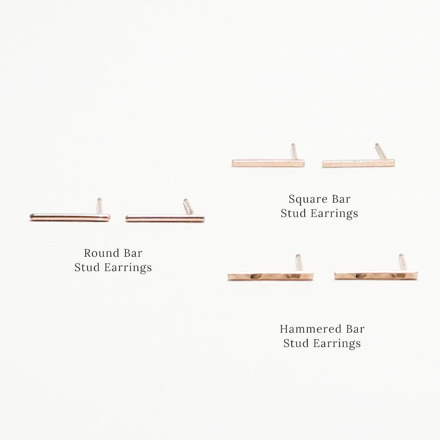 Accent Rose Gold Classic Stud Earrings