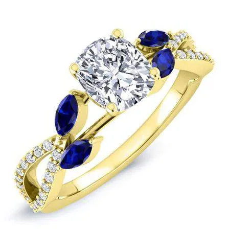 Alba - GIA Natural Cushion Diamond Engagement Ring
