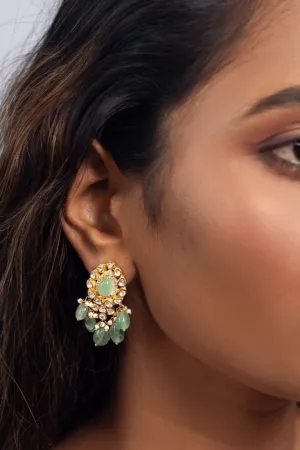 Amara Polki Gold Plated Silver Studs