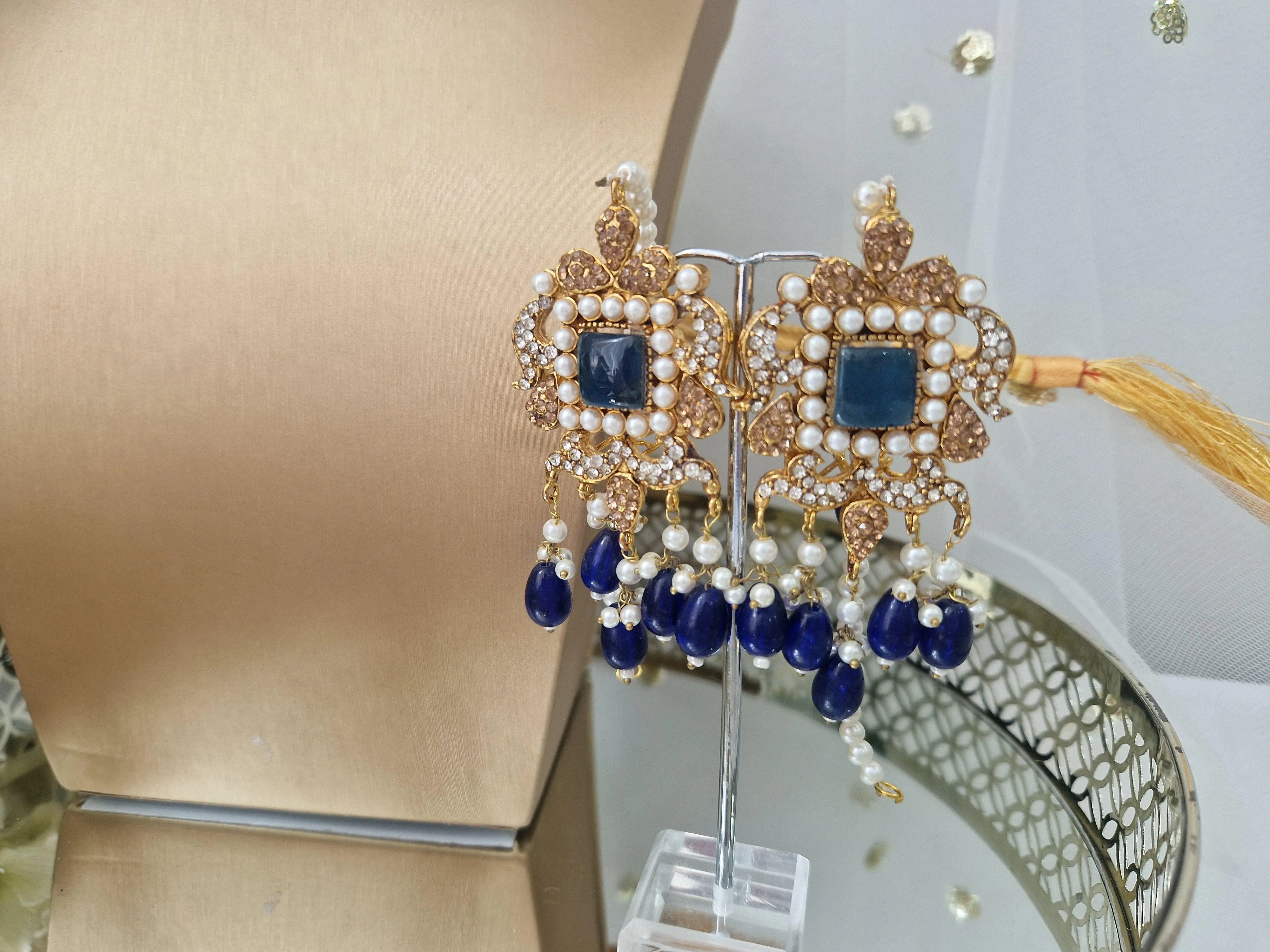 Ananya Navy Bead Maharani Choker Set