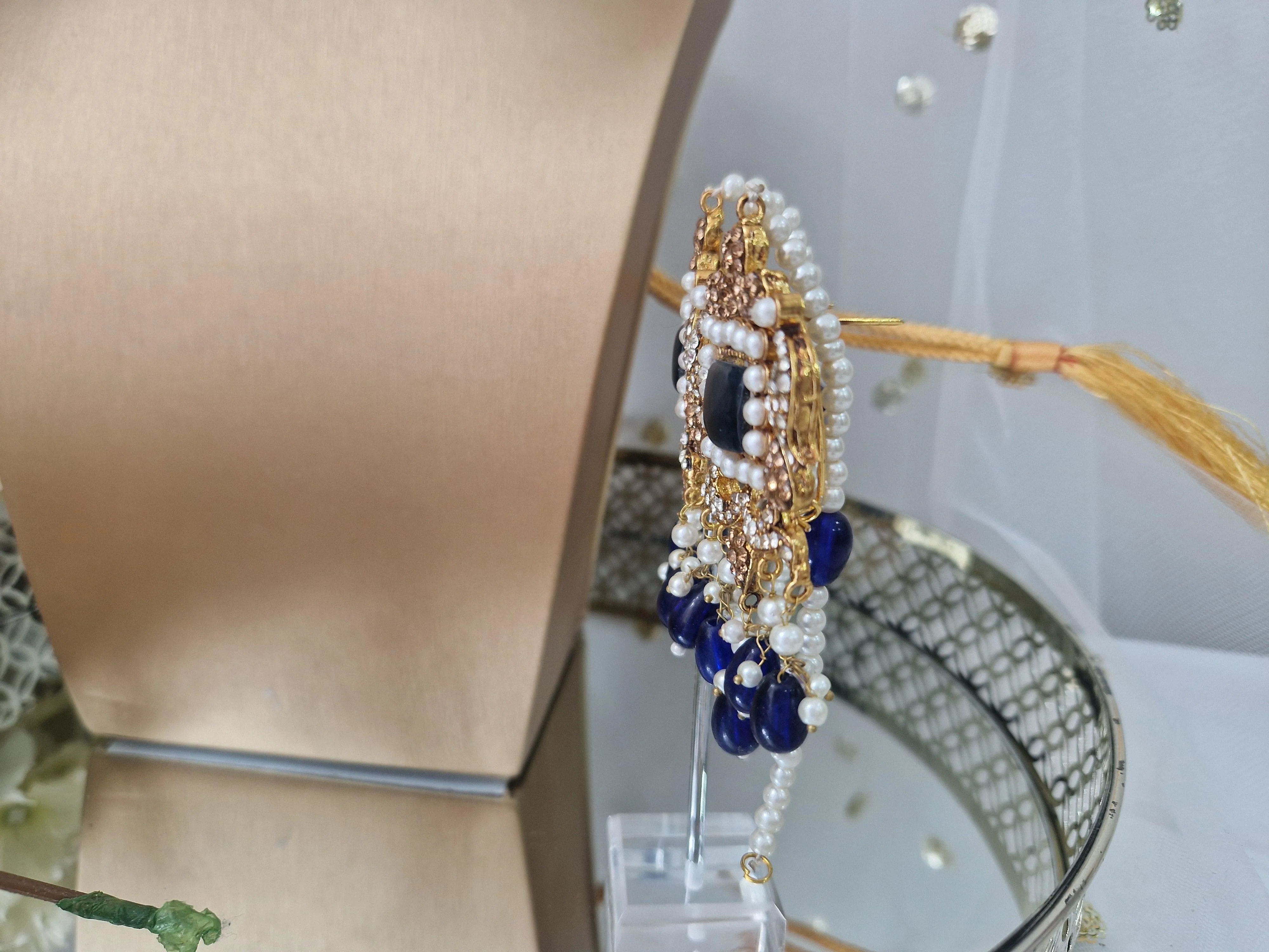 Ananya Navy Bead Maharani Choker Set