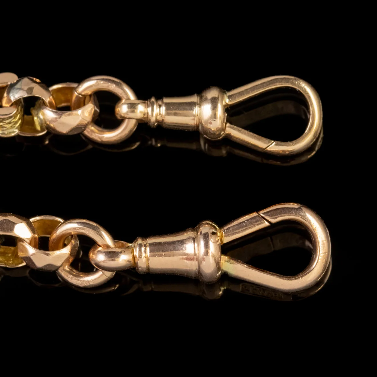 Antique Victorian Albert Chain 9Ct Rose Gold Yellow Gold Circa 1880