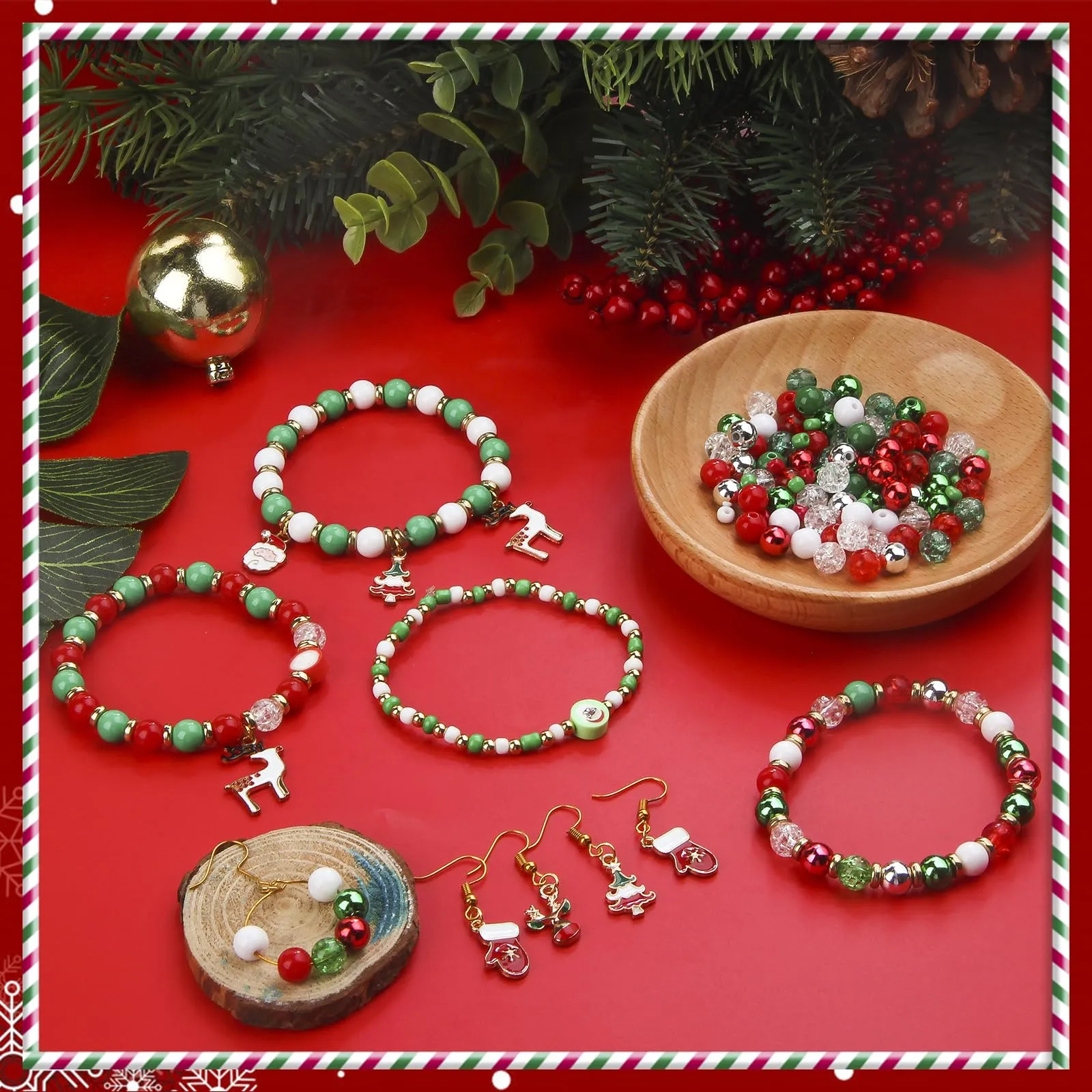 Bead set for threading, 880 pieces bracelets do it yourself colorful beads craft beads Pearls