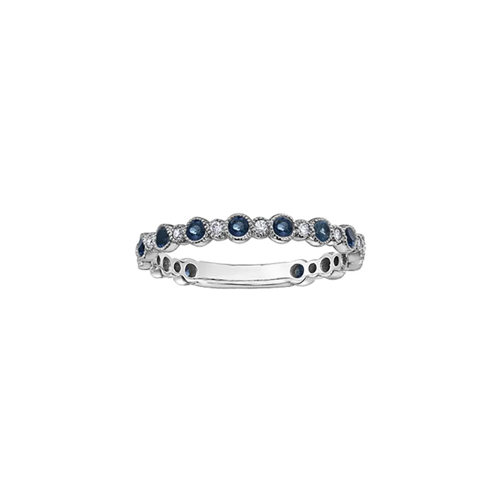 Bezel Set Sapphire and Diamond Band