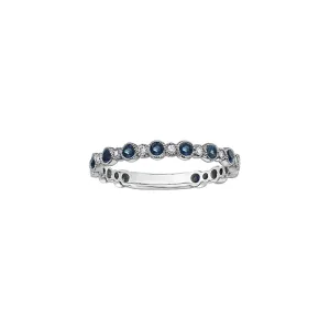 Bezel Set Sapphire and Diamond Band