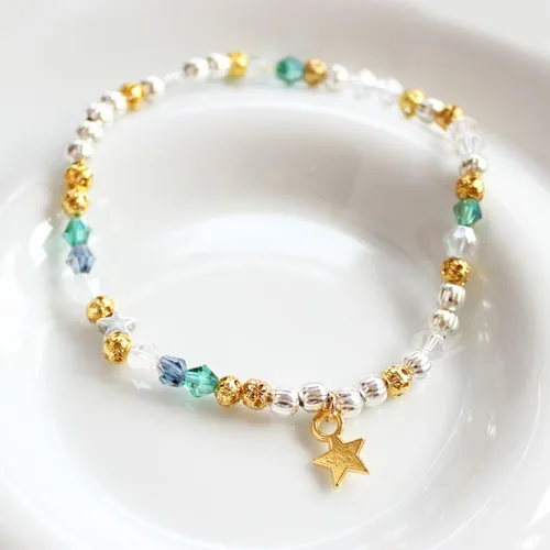 Bollywood Green and Gold Beaded Bracelet
