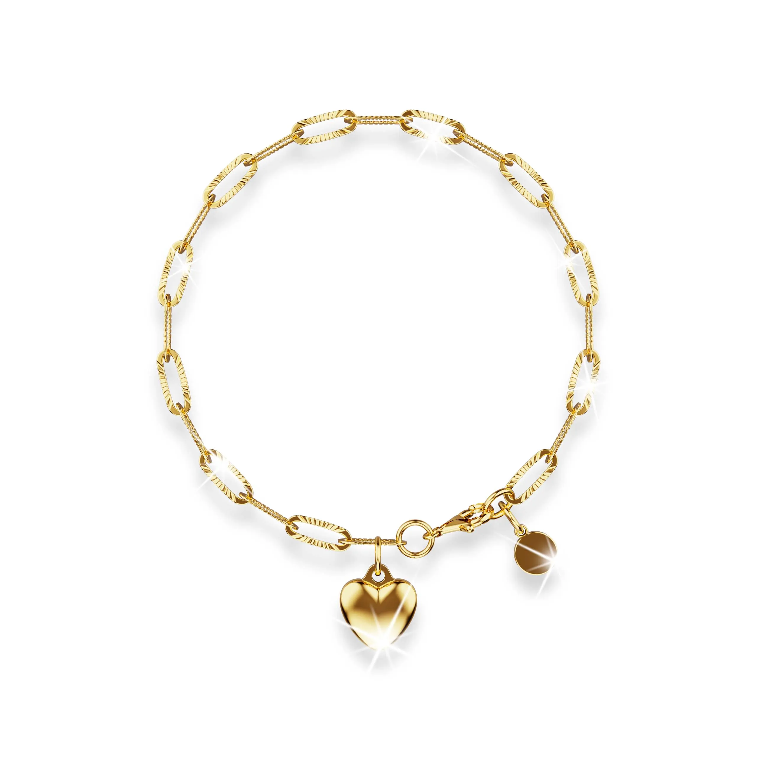 Boxed Golden Heart Earrings and Bracelet Set