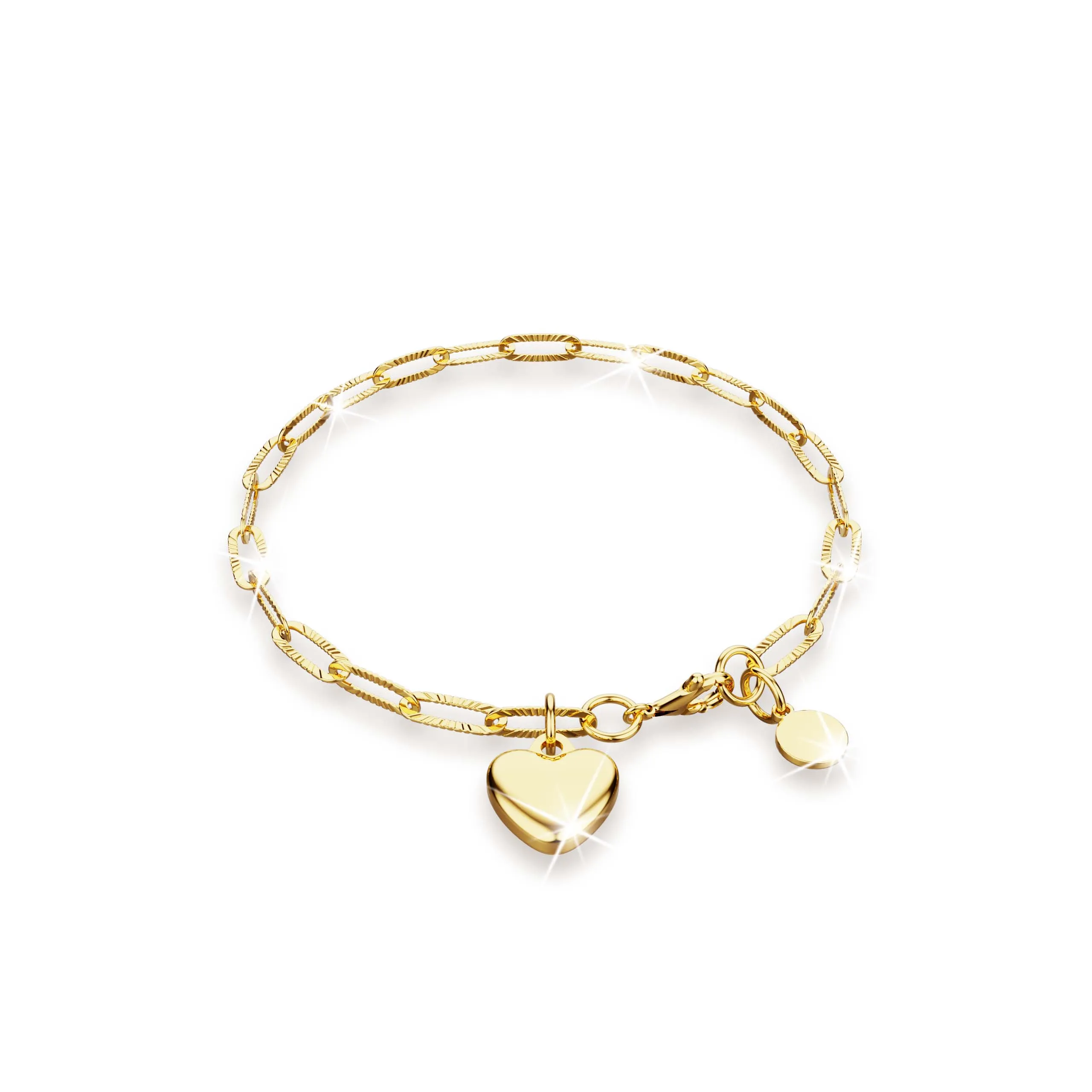 Boxed Golden Heart Earrings and Bracelet Set
