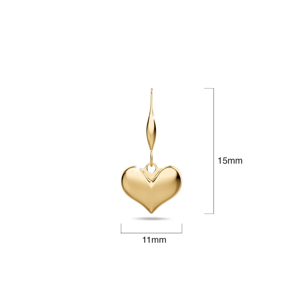 Boxed Golden Heart Earrings and Bracelet Set