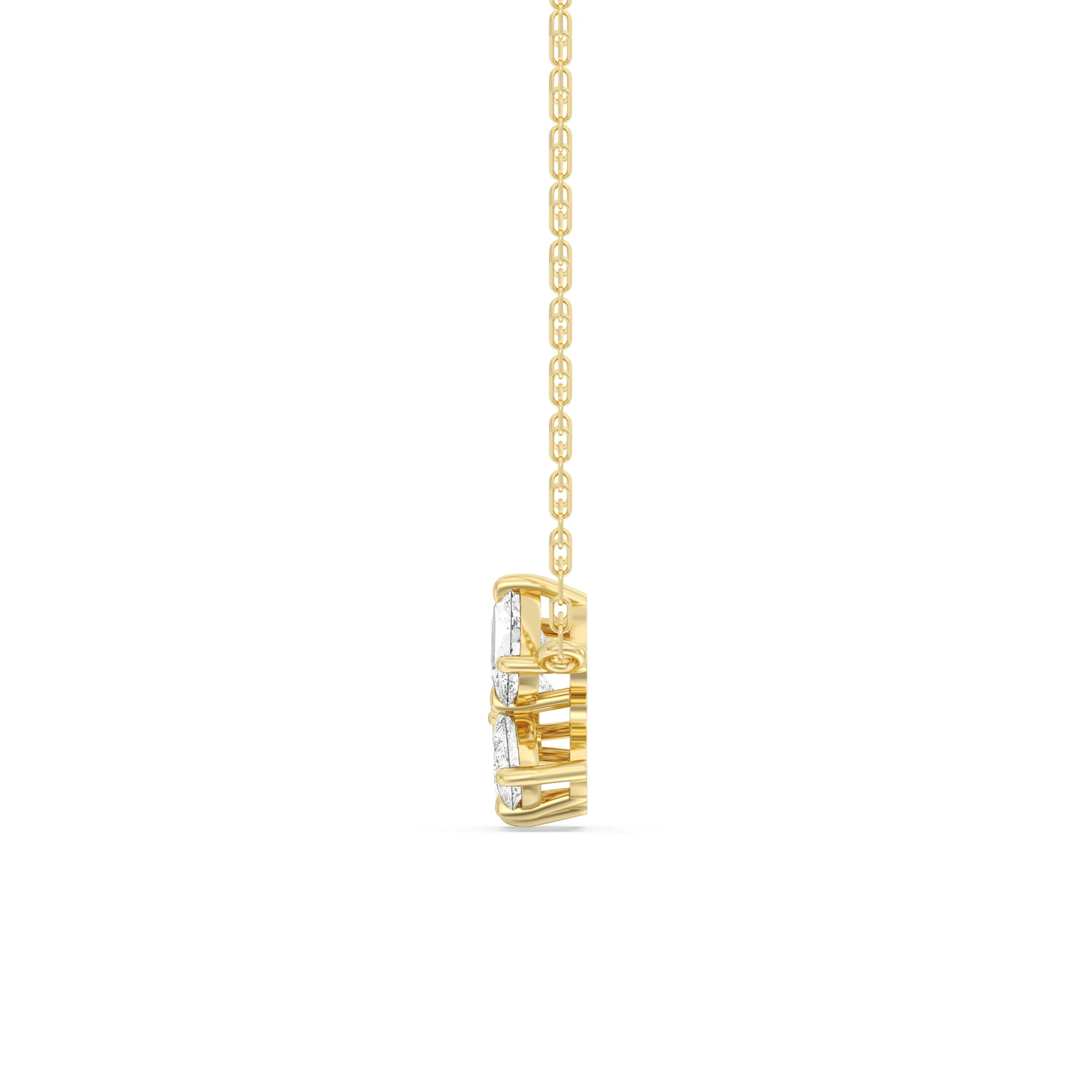 Brilliant Cluster Diamond Necklace