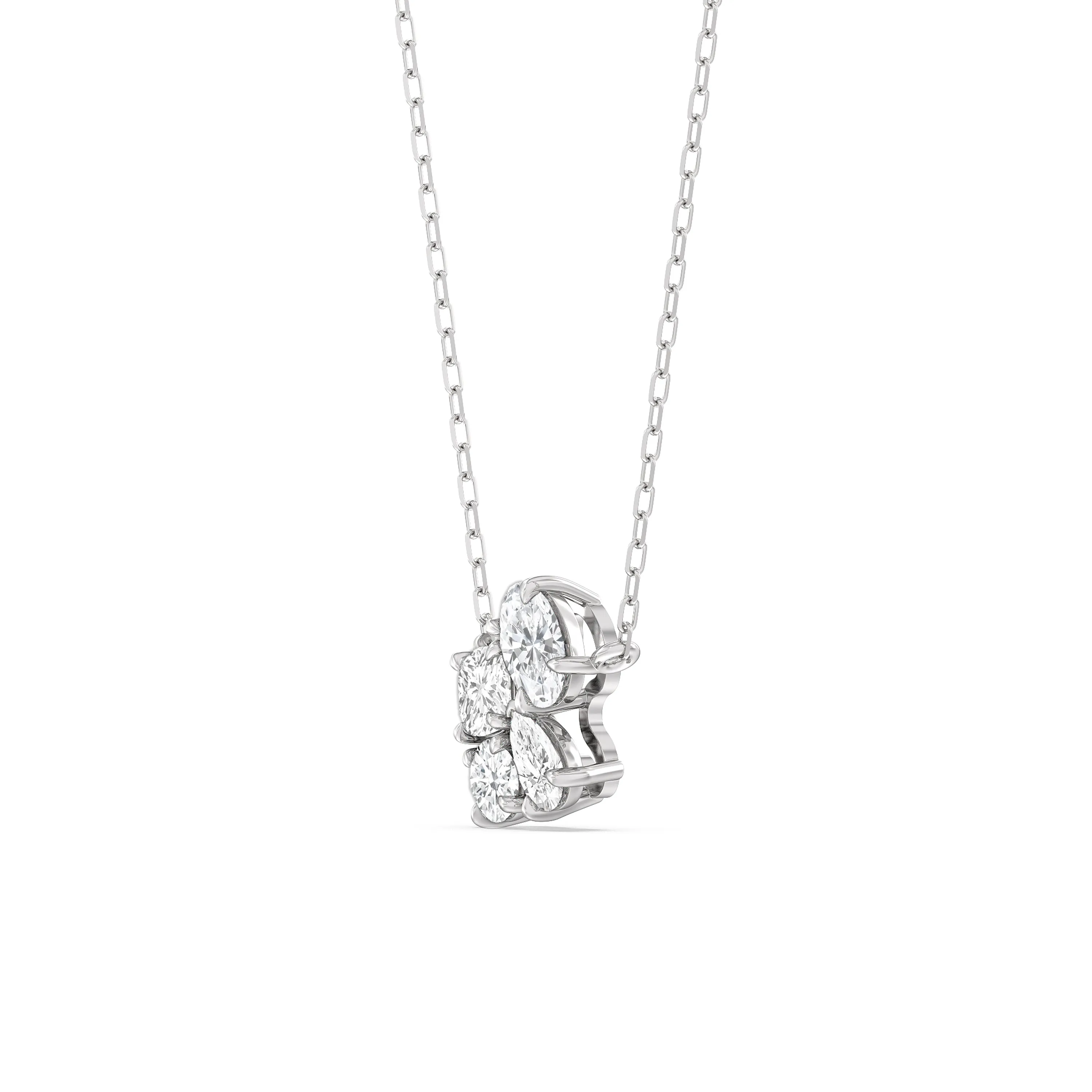 Brilliant Cluster Diamond Necklace