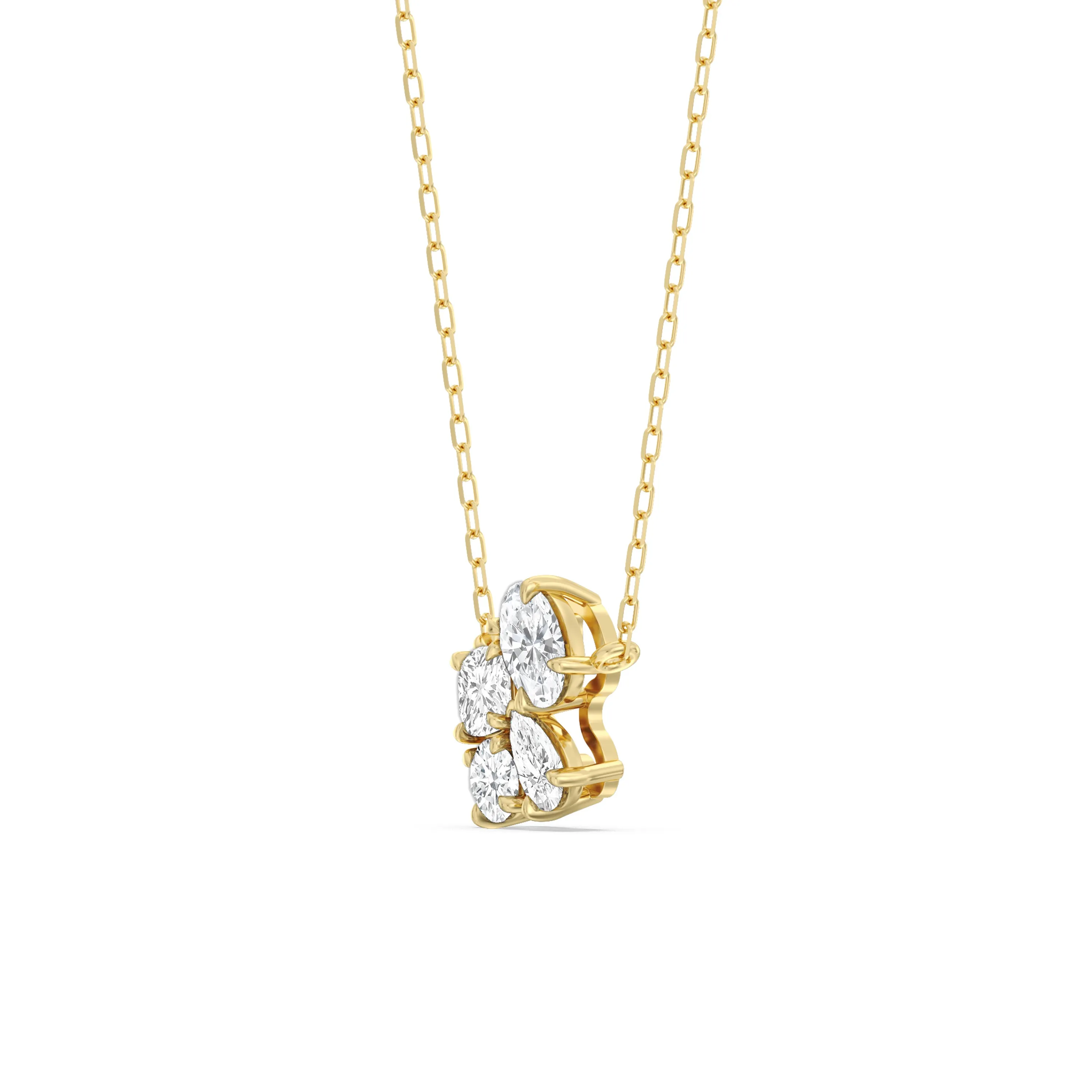 Brilliant Cluster Diamond Necklace
