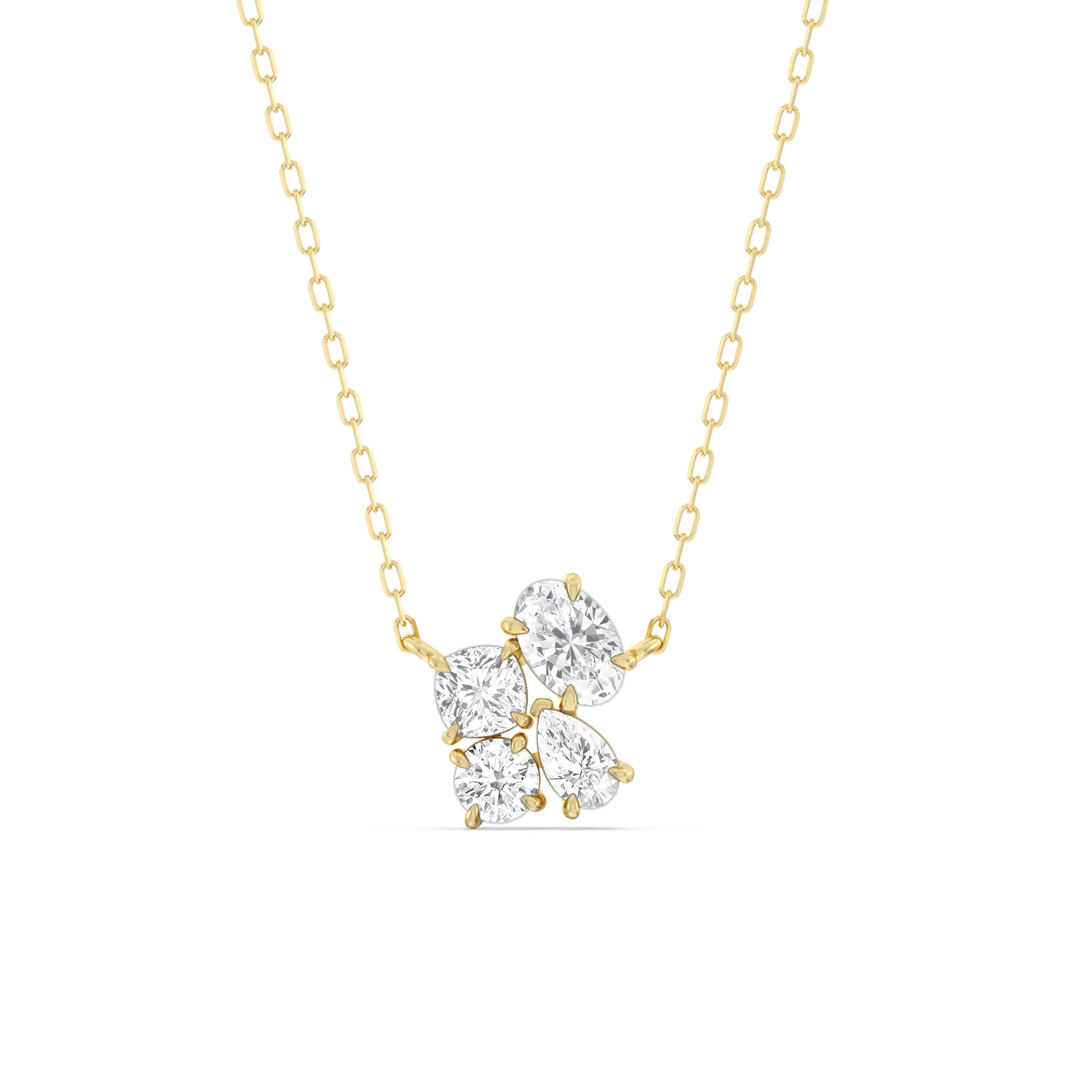 Brilliant Cluster Diamond Necklace