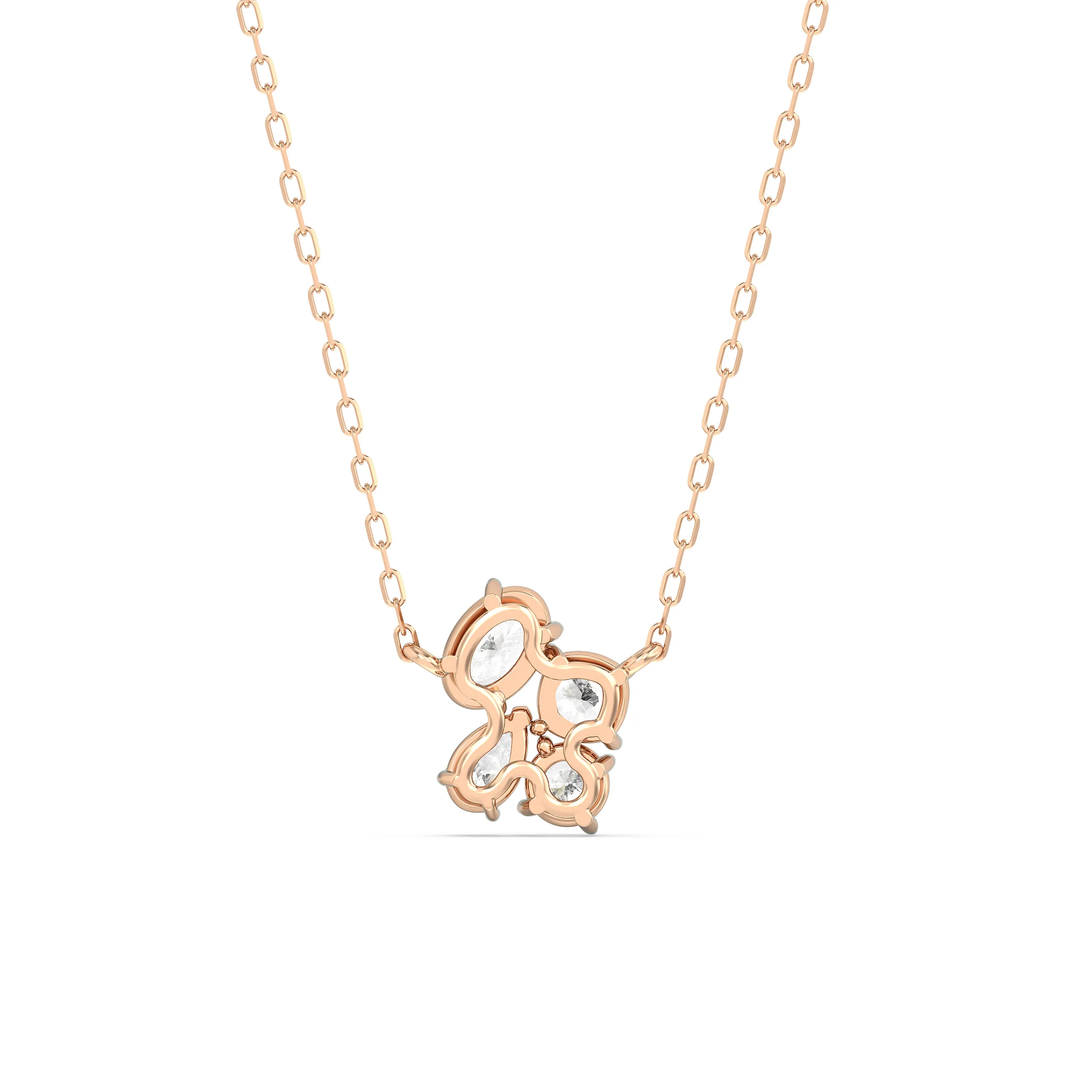 Brilliant Cluster Diamond Necklace