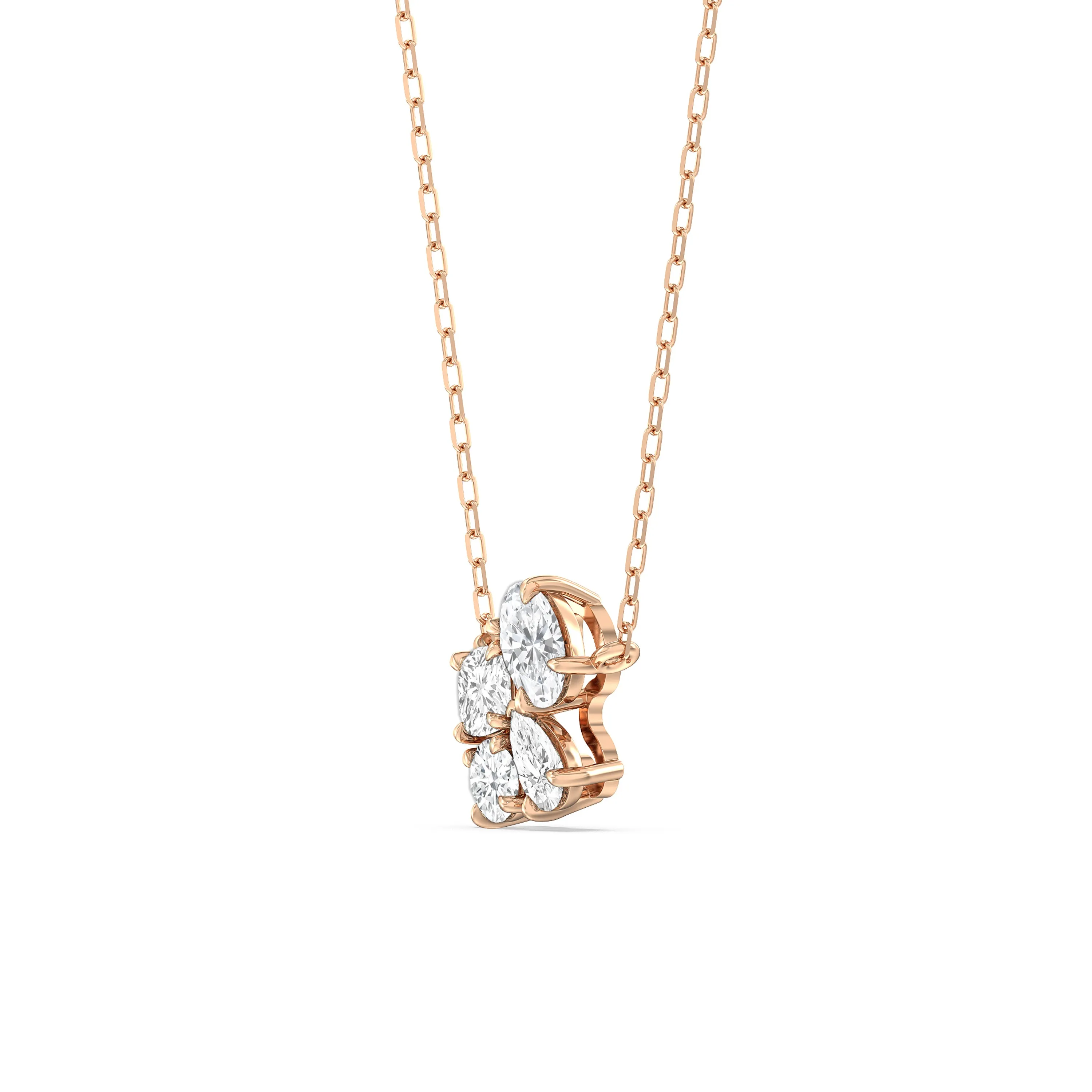 Brilliant Cluster Diamond Necklace