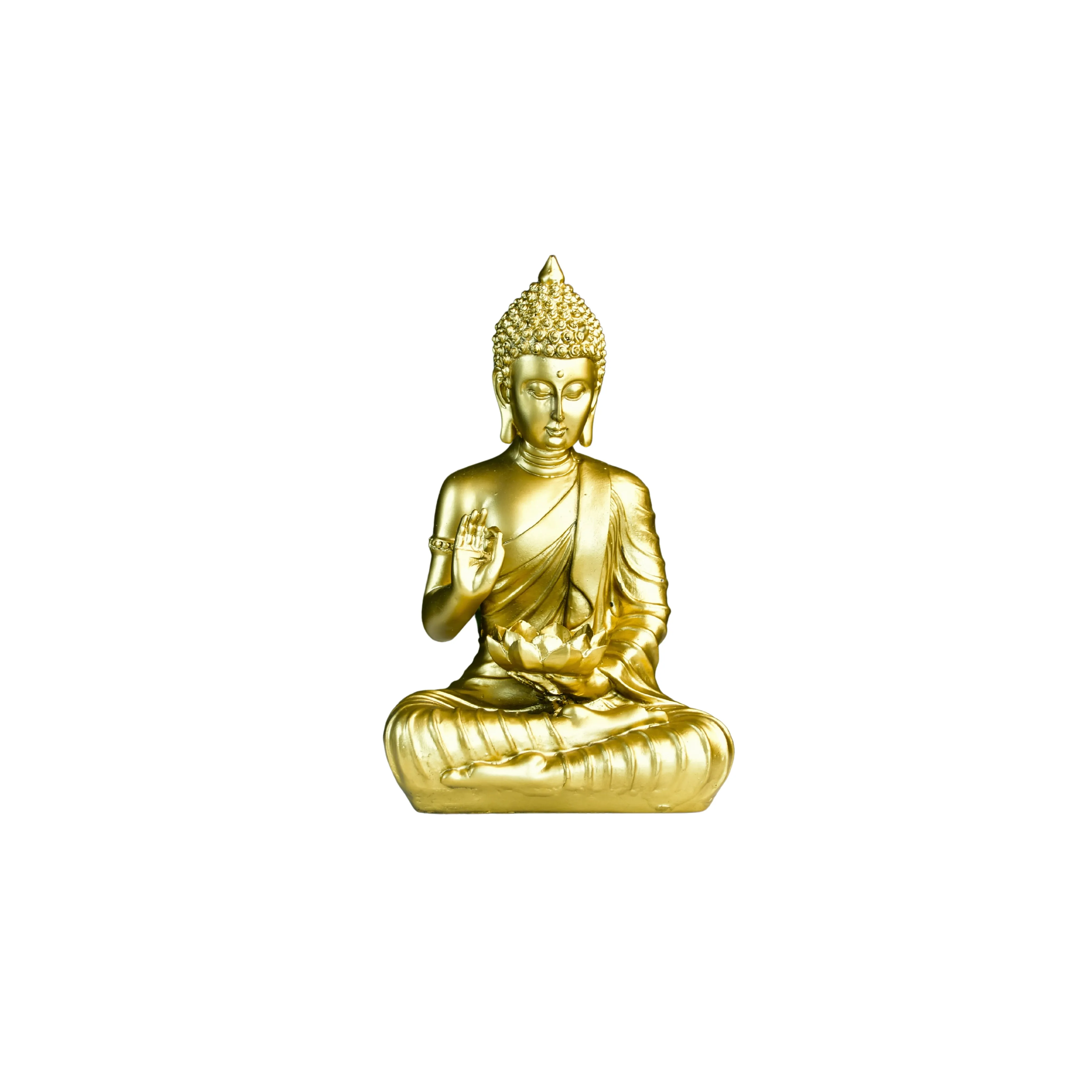 Buddha Figurine with Lotus | Mayii Indian Home Decor - Unique Artisan Craft