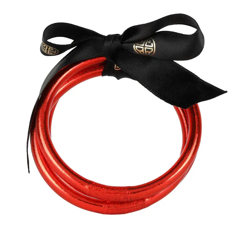 BuDhaGirl | Set of Three | All Weather Bangles in Crimson Red