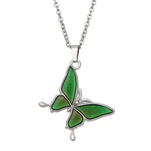 Butterfly Necklace Change Color with Temperature Valentine's Day Gifts for Girlfriend