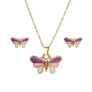 Butterfly Necklace with Earrings Valentine's Gifts for Her
