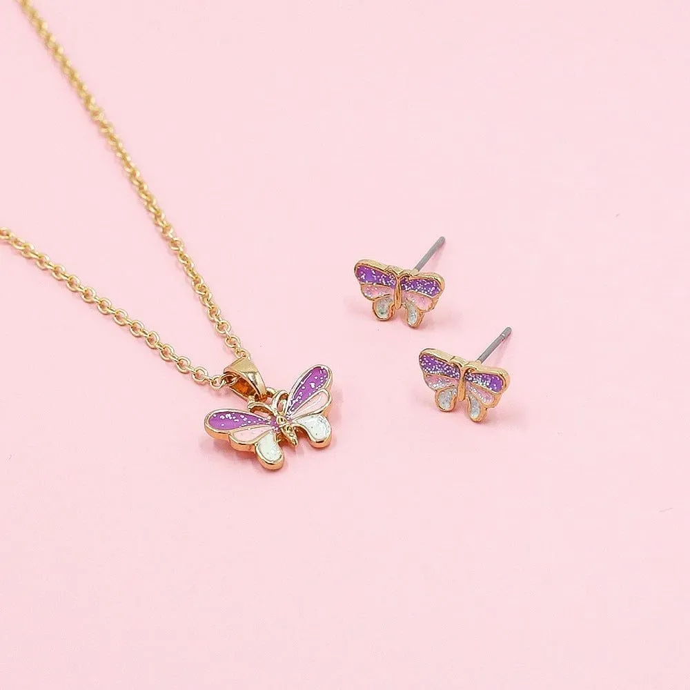 Butterfly Necklace with Earrings Valentine's Gifts for Her
