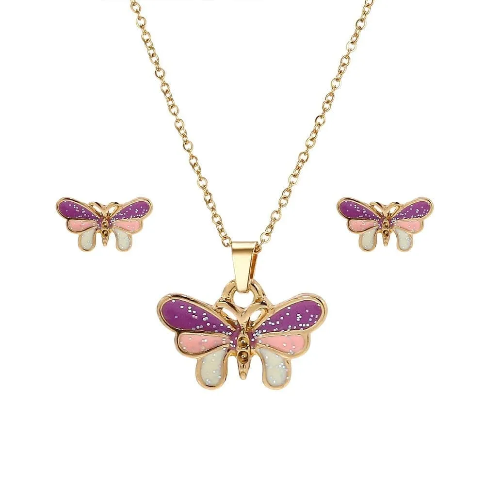 Butterfly Necklace with Earrings Valentine's Gifts for Her