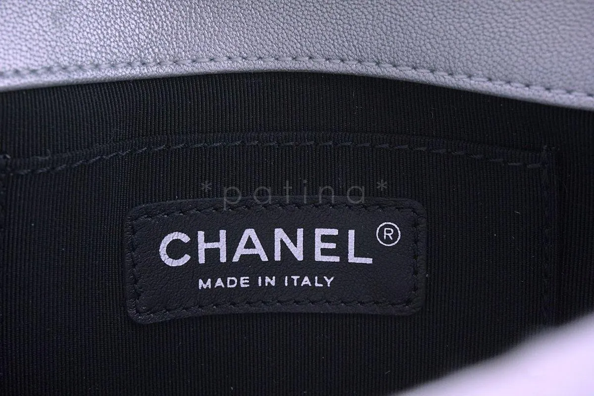Chanel Silver Pearl Chevron Quilted Classic Mini Flap Bag Limited