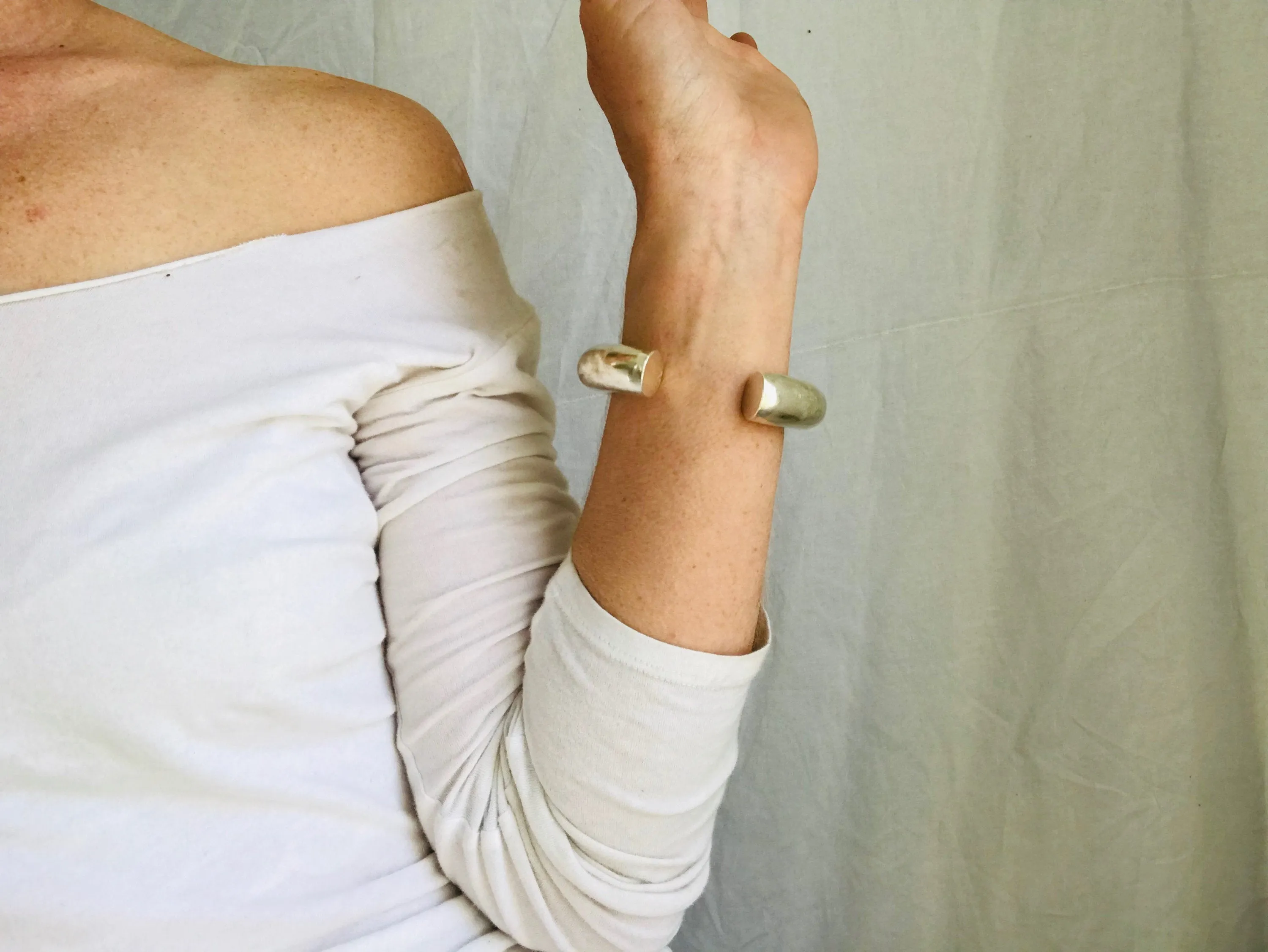 Chunky Sterling Silver SINGLE Bangle from the Karen Hill Tribe of Thailand