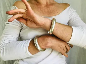 Chunky Sterling Silver SINGLE Bangle from the Karen Hill Tribe of Thailand