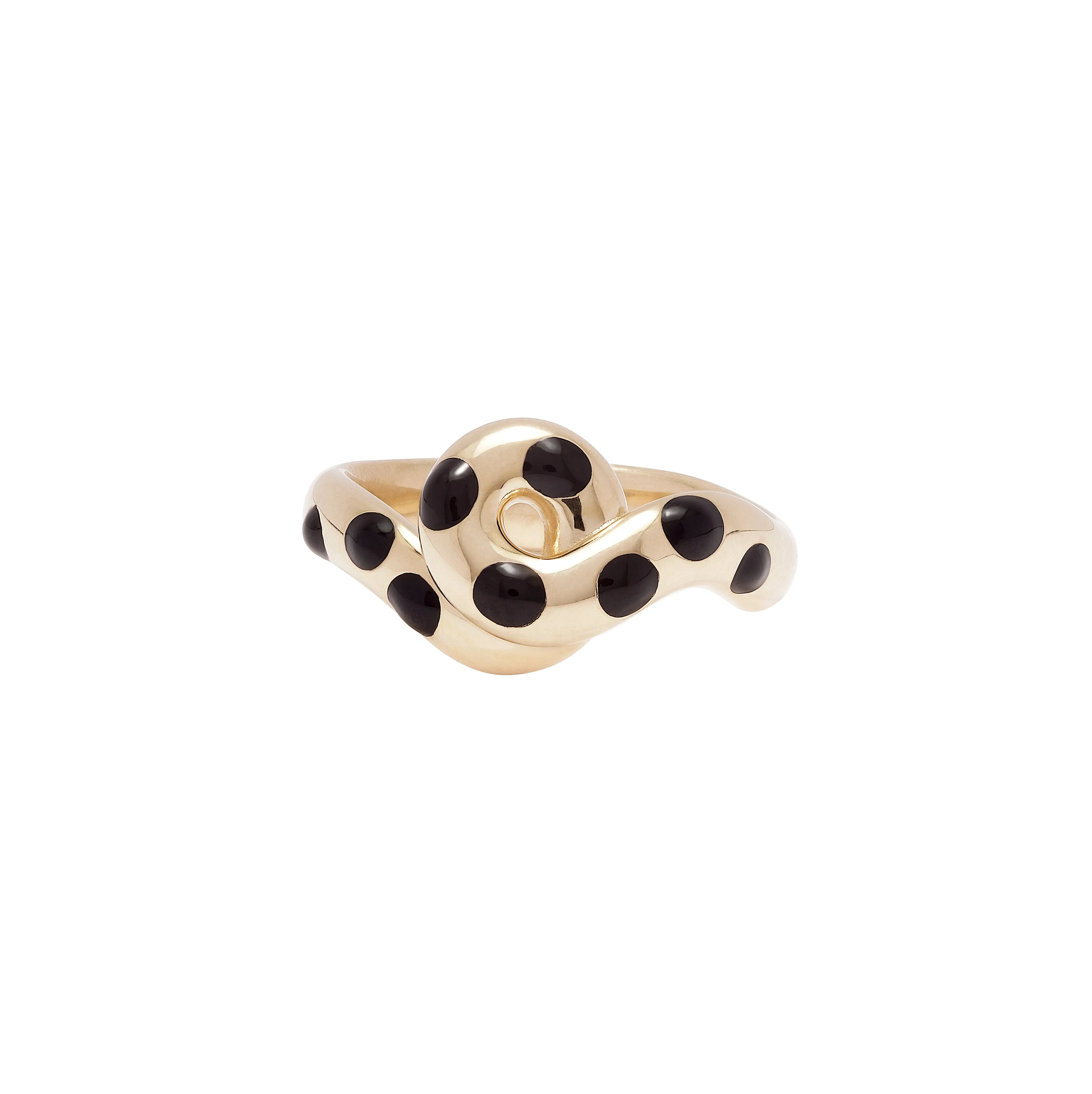Chunky Wave Polka Dot Ring