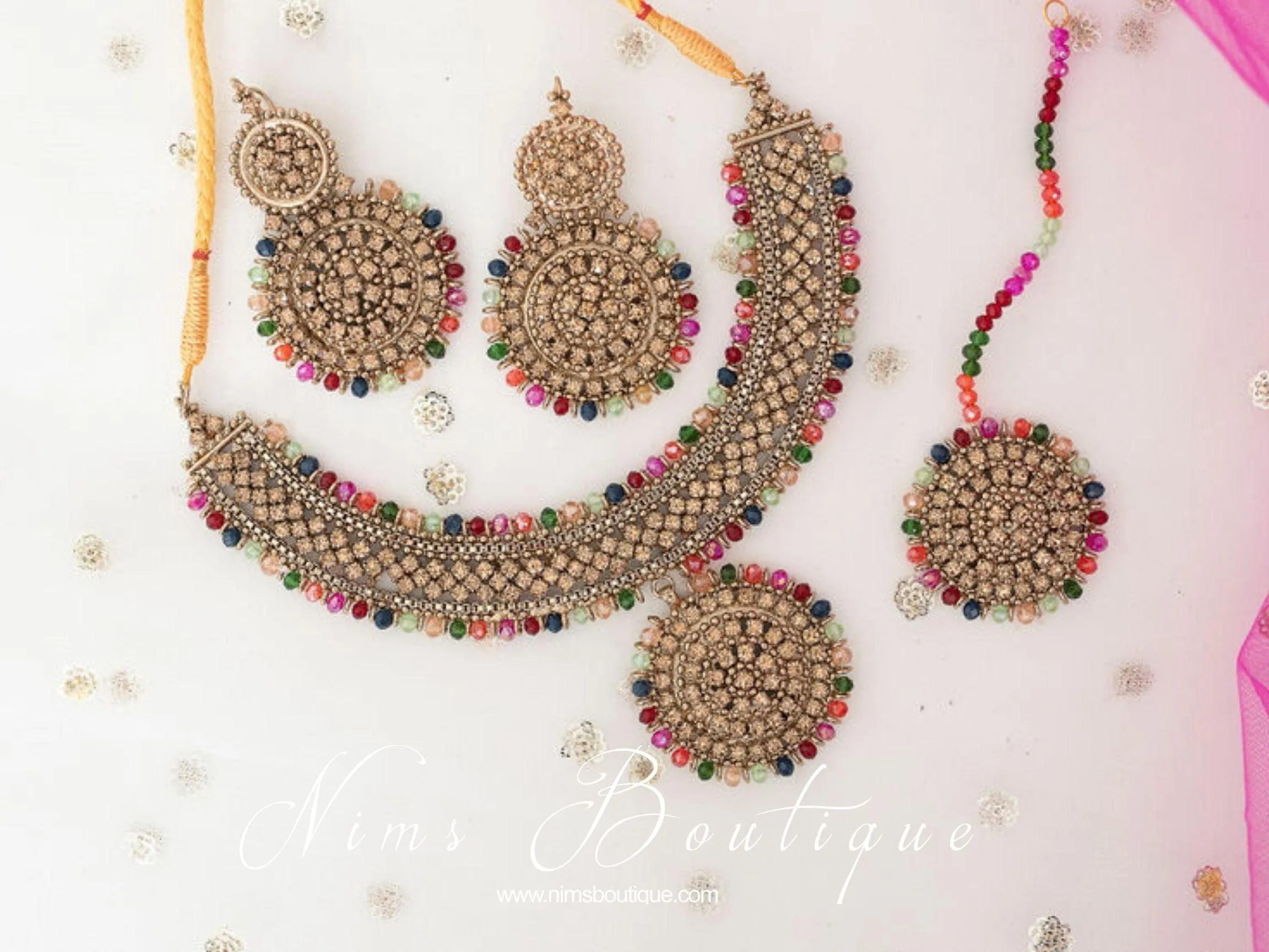Classic Royal Multicolour & Gold Stone Set (pinks, greens, oranges)