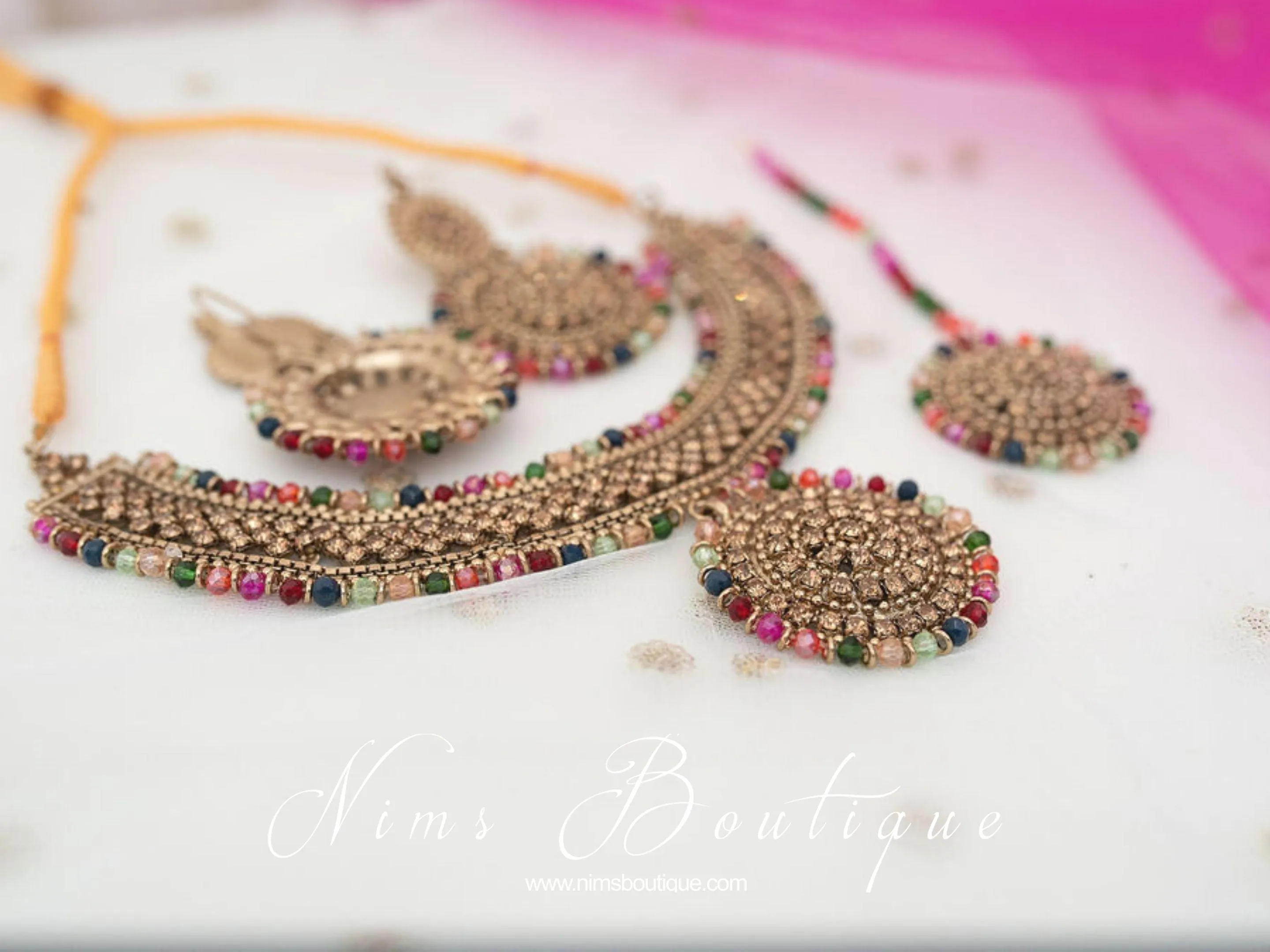 Classic Royal Multicolour & Gold Stone Set (pinks, greens, oranges)