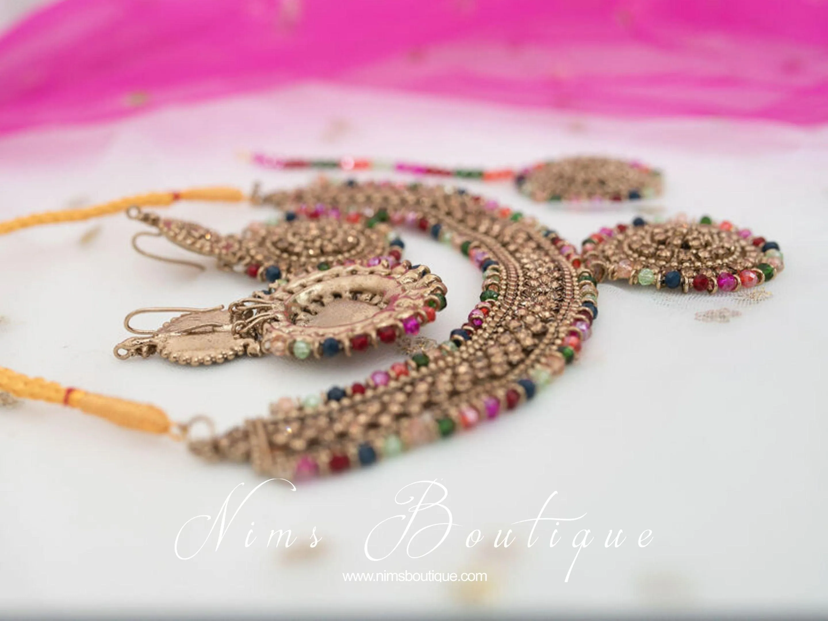 Classic Royal Multicolour & Gold Stone Set (pinks, greens, oranges)