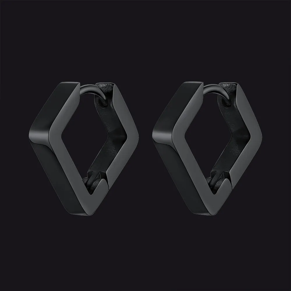 Classic Square Huggie Hoop Earrings for Men Women