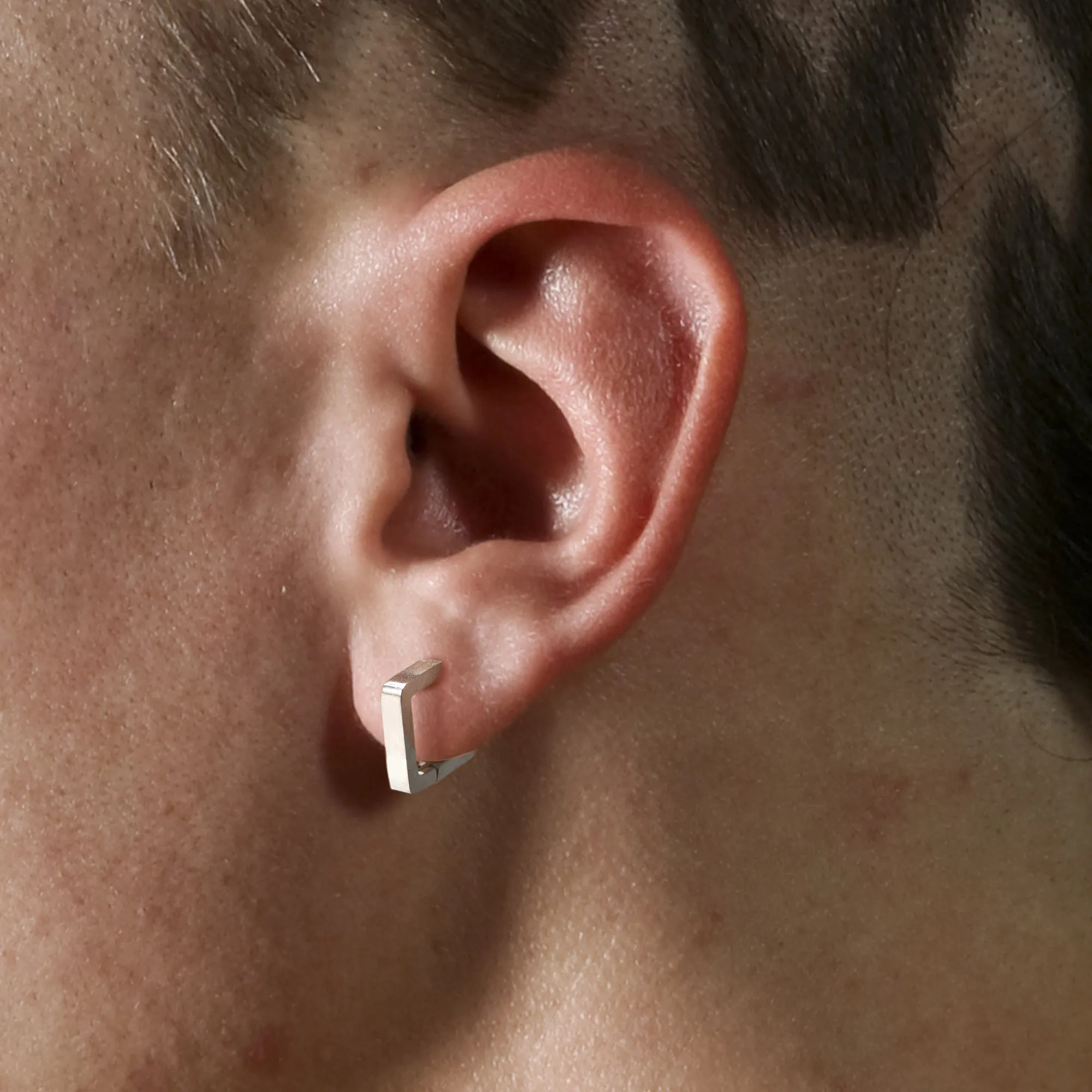 Classic Square Huggie Hoop Earrings for Men Women