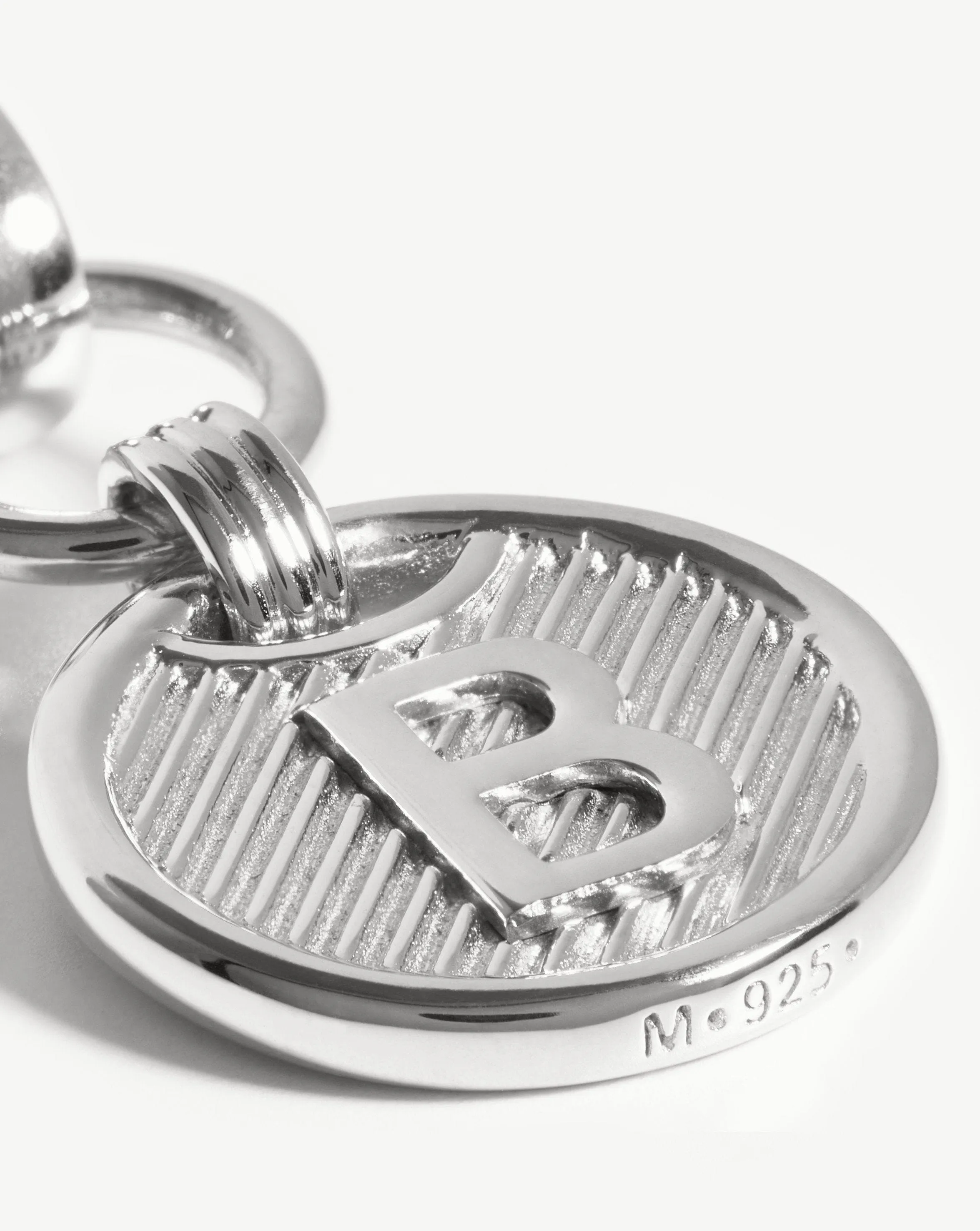 Clip-On Initial Pendant  - Initial B | Silver Plated