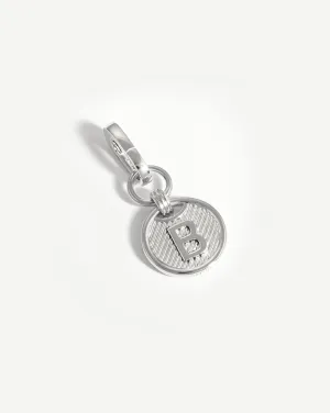 Clip-On Initial Pendant  - Initial B | Silver Plated