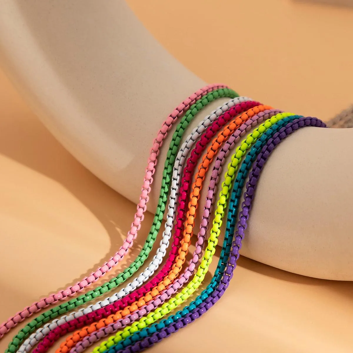 Colorful Iron Chain Anklet Bracelet
